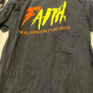 Black Graphic T-Shirt with Faith Design